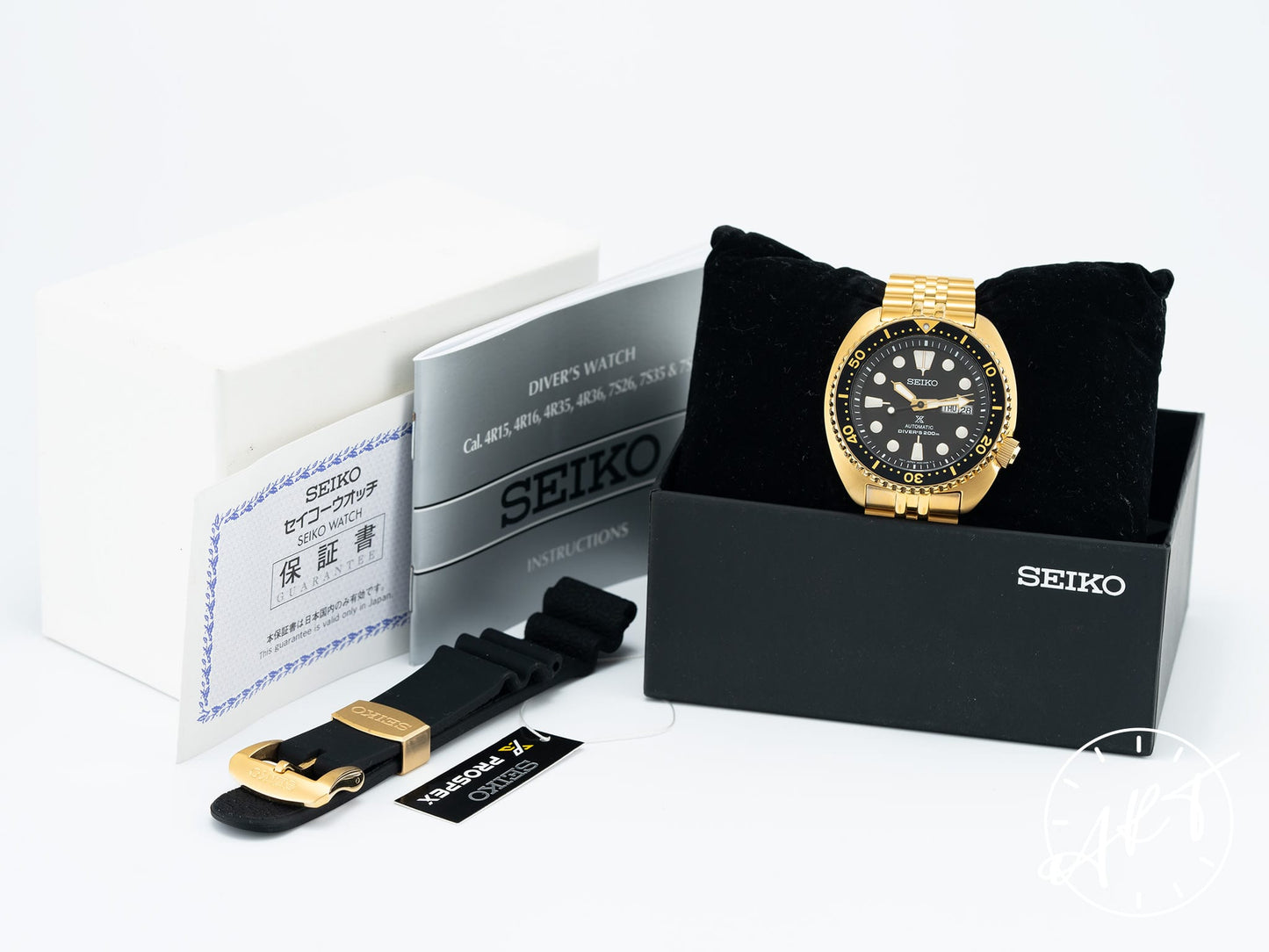 Seiko Prospex Day & Date Gray Dial “Golden Turtle” SS Auto Diver Watch SRPC44 BP