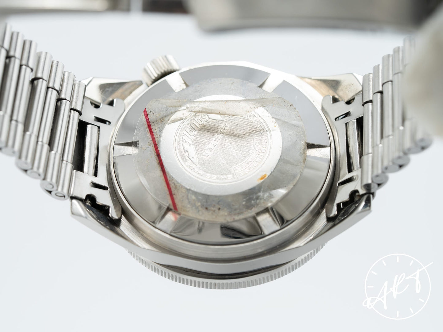 Vintage Berios x Squale 100 ATMOS Black & Orange Bezel Brown Dial SS Auto Watch