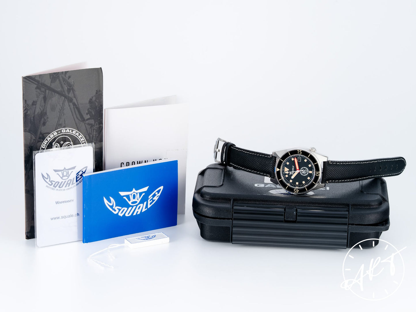 Squale Drass Galeazzi Black Dial SS Auto 500 Pcs Ltd Diver Watch VONDSSGZZ w/ BP