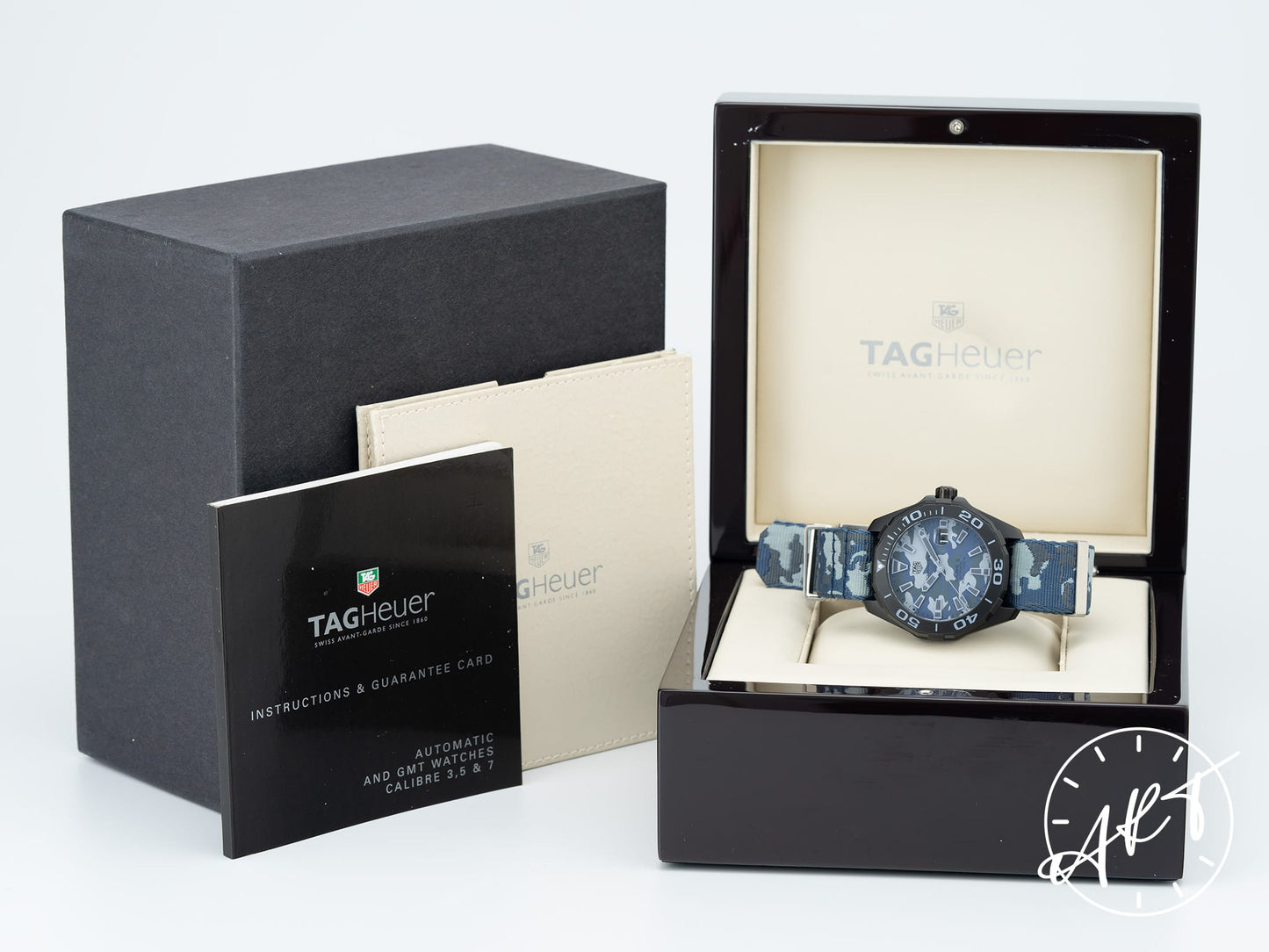 TAG Heuer Aquaracer Cal 5 Camouflage Dial Black Titanium Auto Diver Watch w/ Box
