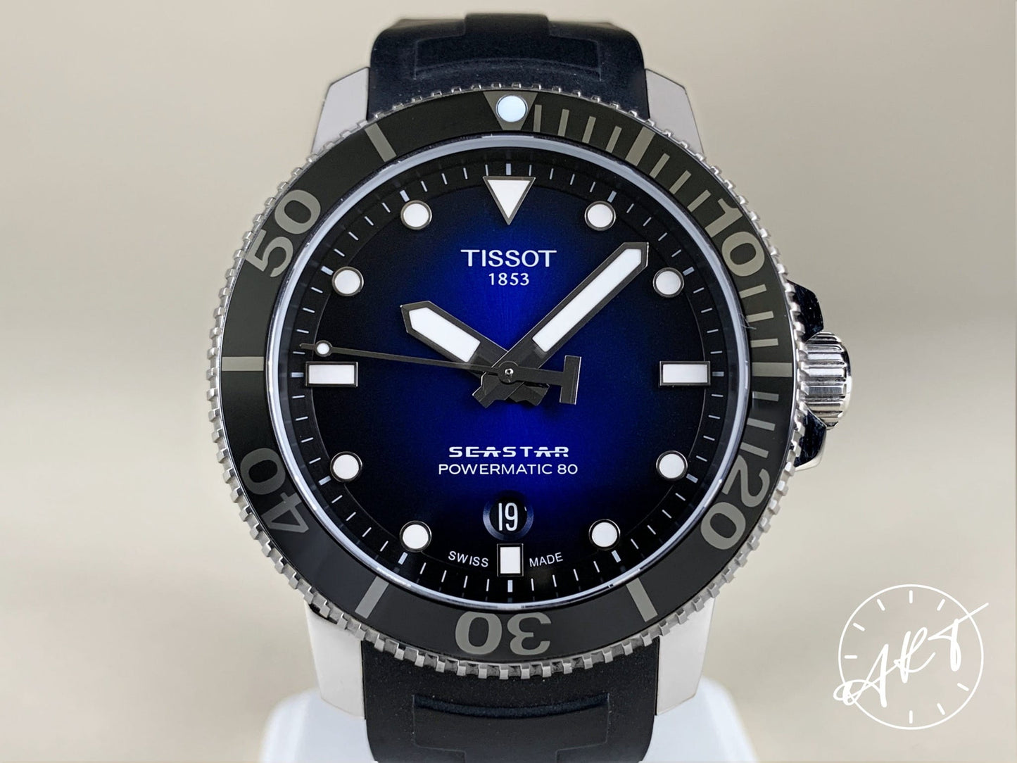 Tissot Seastar 1000 Powermatic 80 Black Bezel Blue Dial SS Diver Watch T120407A