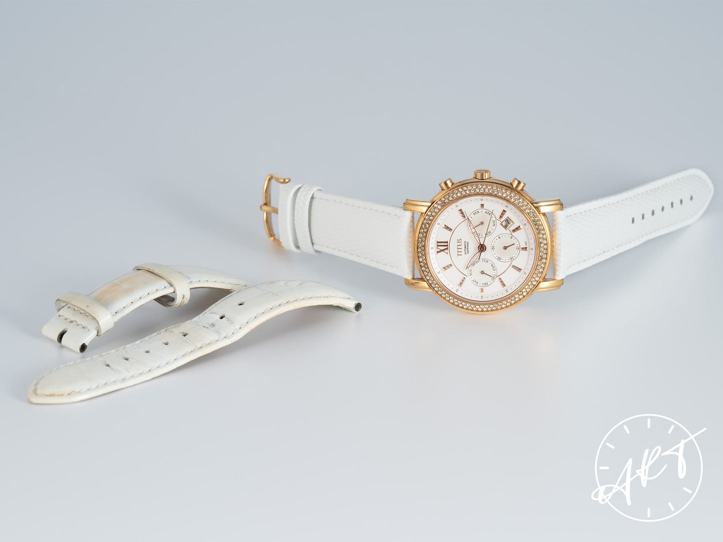 Titus Chronoscope Day-Date Mother of Pearl Dial Stainless Steel Automatic Watch