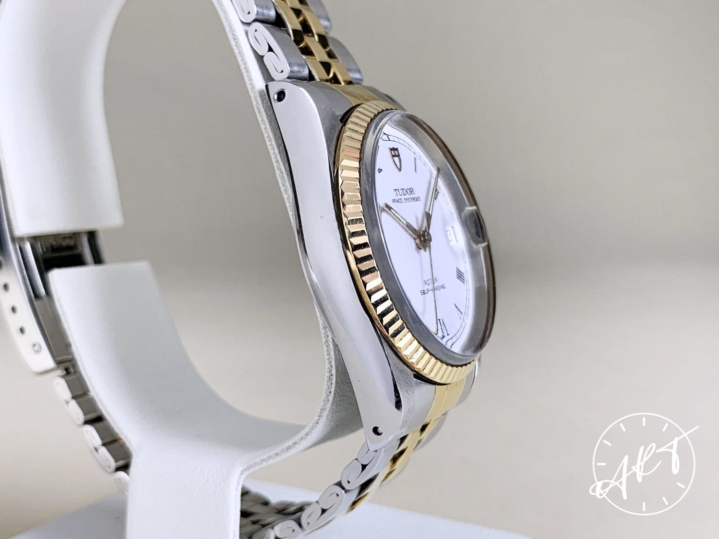 1992 Tudor Prince OysterDate White Roman Dial Two-Tone 18K Gold & SS Watch 72033