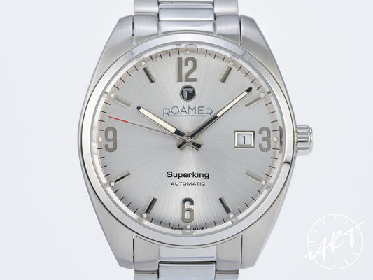 NEW Roamer Superking Silver Dial Stainless Steel Automatic Watch in FULL SET