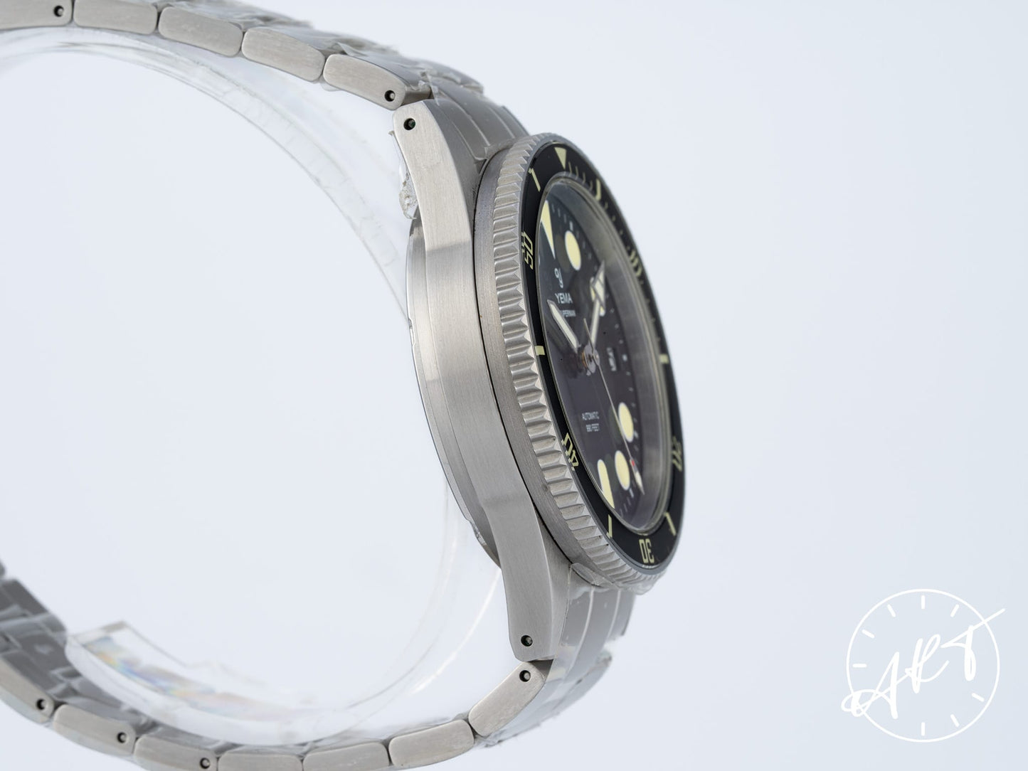 NEW Yema Superman II Black Maxi Dial Stainless Steel Auto Diver Watch w/ B&P