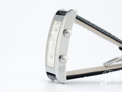 Baume & Mercier Hampton Dual Time Cream Dial SS Quartz Watch MV045121