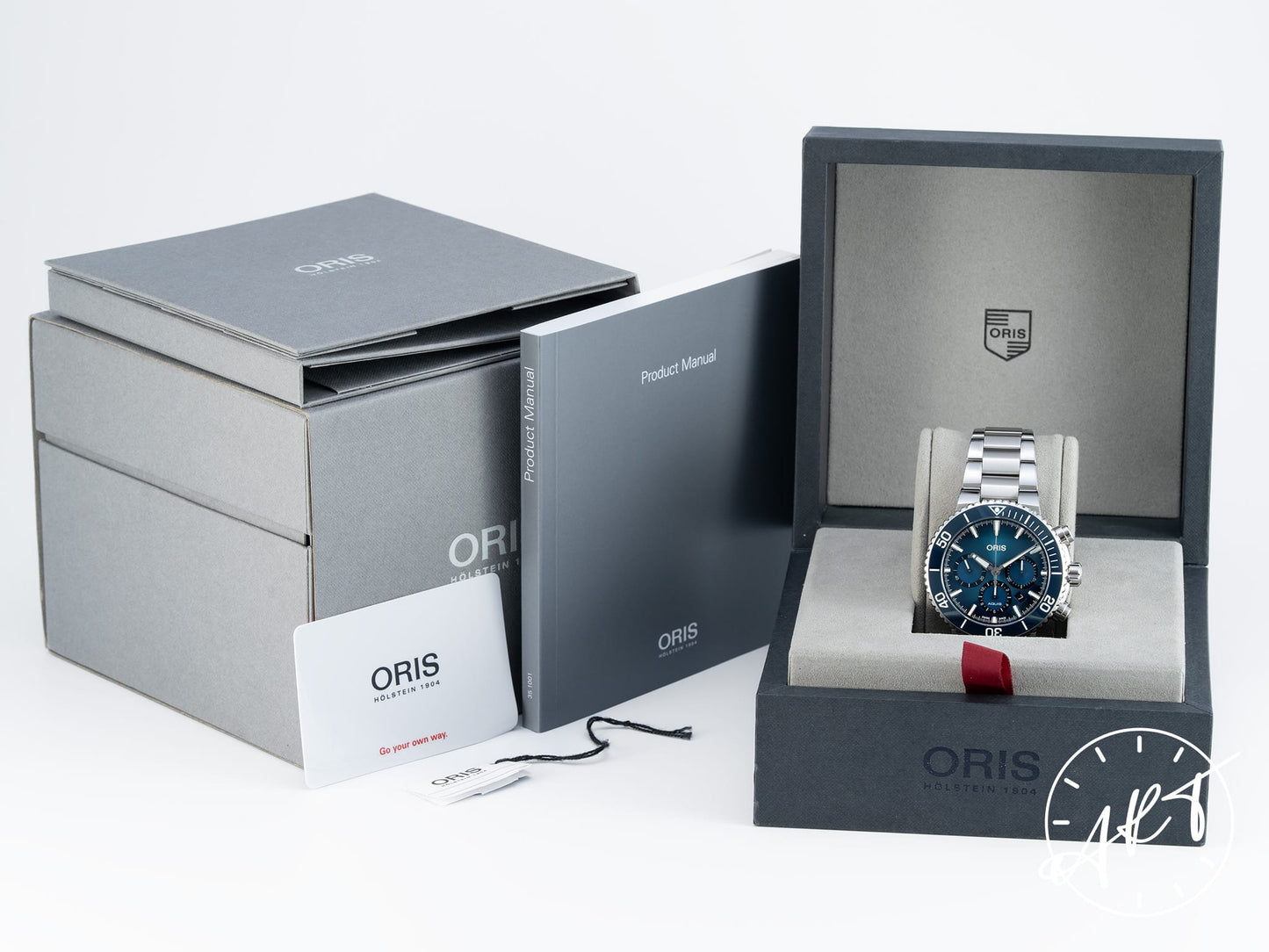 NEW Oris Aquis Chrono 45.5 Blue Dial SS Auto Blue Whale Ltd Ed Watch w/ B&P