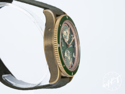 NEW Montblanc 1858 Geosphere GMT Day/Night Green Dial Bronze Ltd Watch 119909 BP