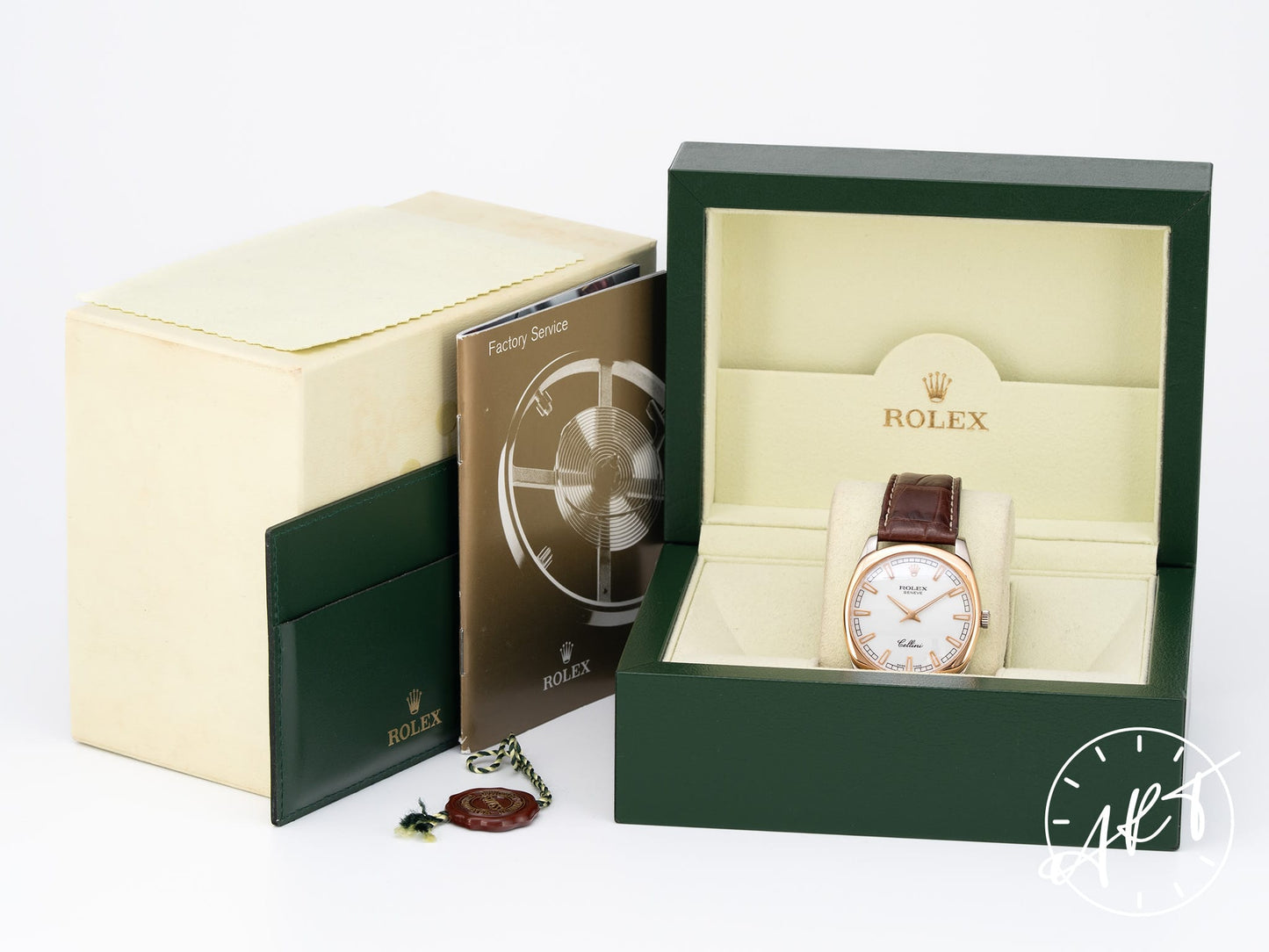 Rolex Cellini Danaos White Dial 18K RG & 18K WG Manual Watch 4243/9 w/ Box