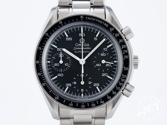 Omega Speedmaster Reduced Chronograph Black Dial SS Auto Watch 3510.50.00 w/ B&P