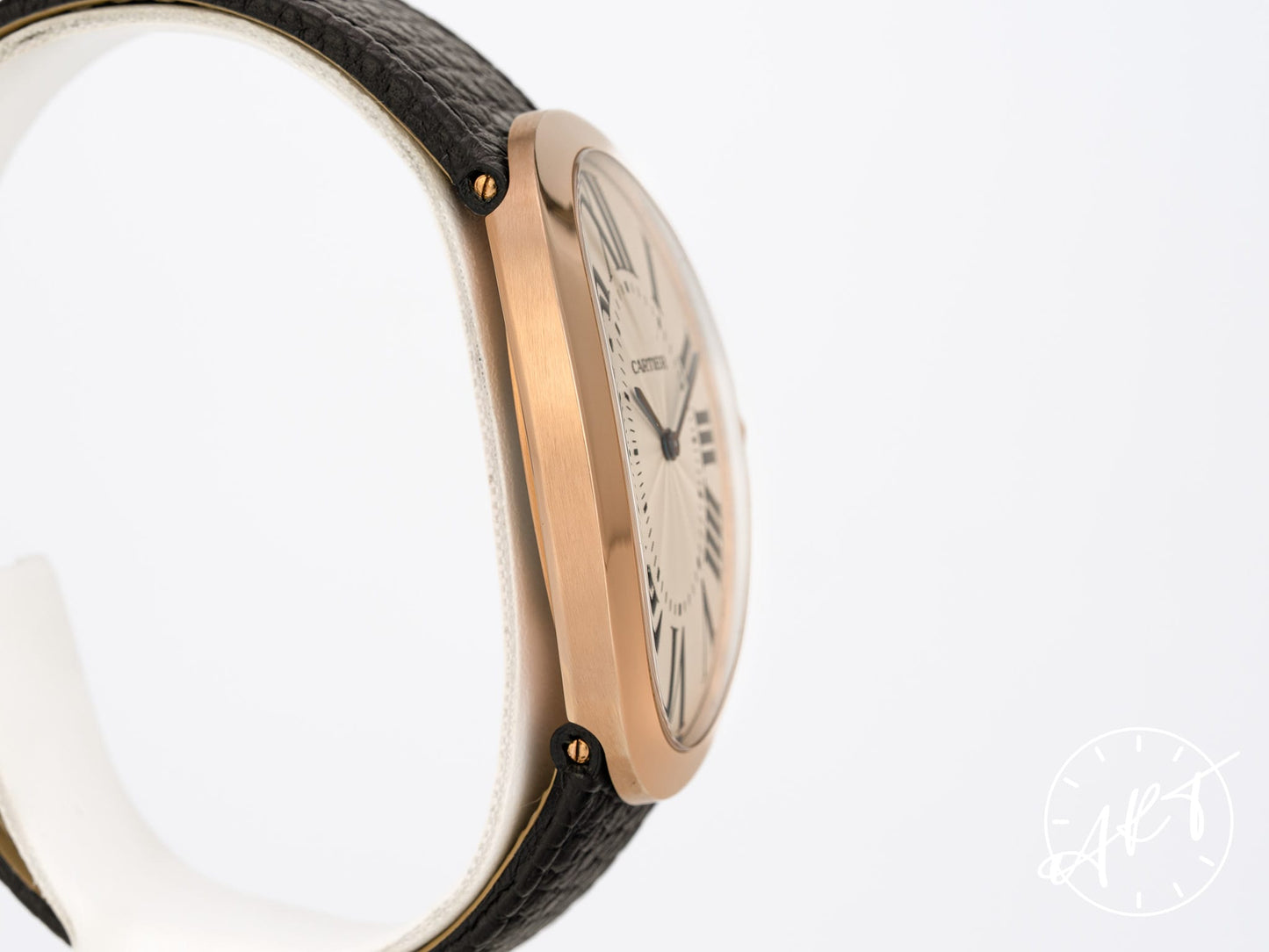 Cartier Baignoire Large Silver Dial 18K Rose Gold Oval Manual Watch W8000002