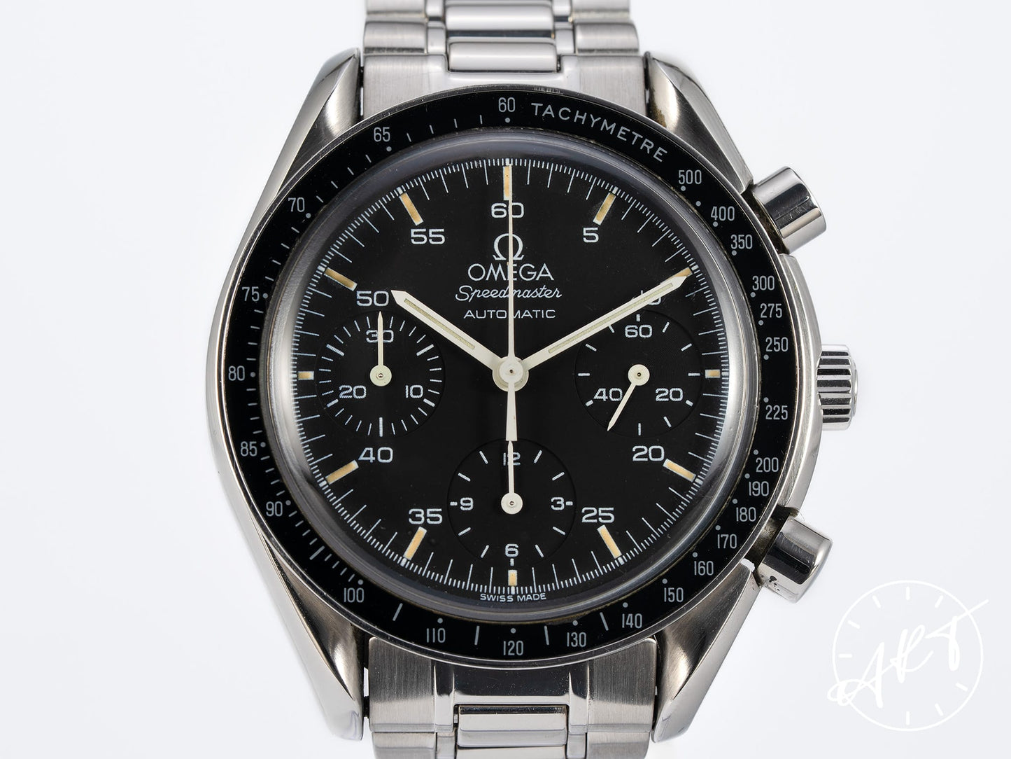 Omega Speedmaster Reduced Chrono Black Dial Gorgeous Patina SS Watch 3510.50.00 BP