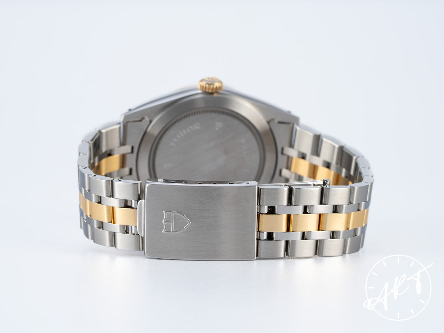 Tudor Prince Day-Date Gold Linen Dial 18K Gold & SS Watch 76213 BP