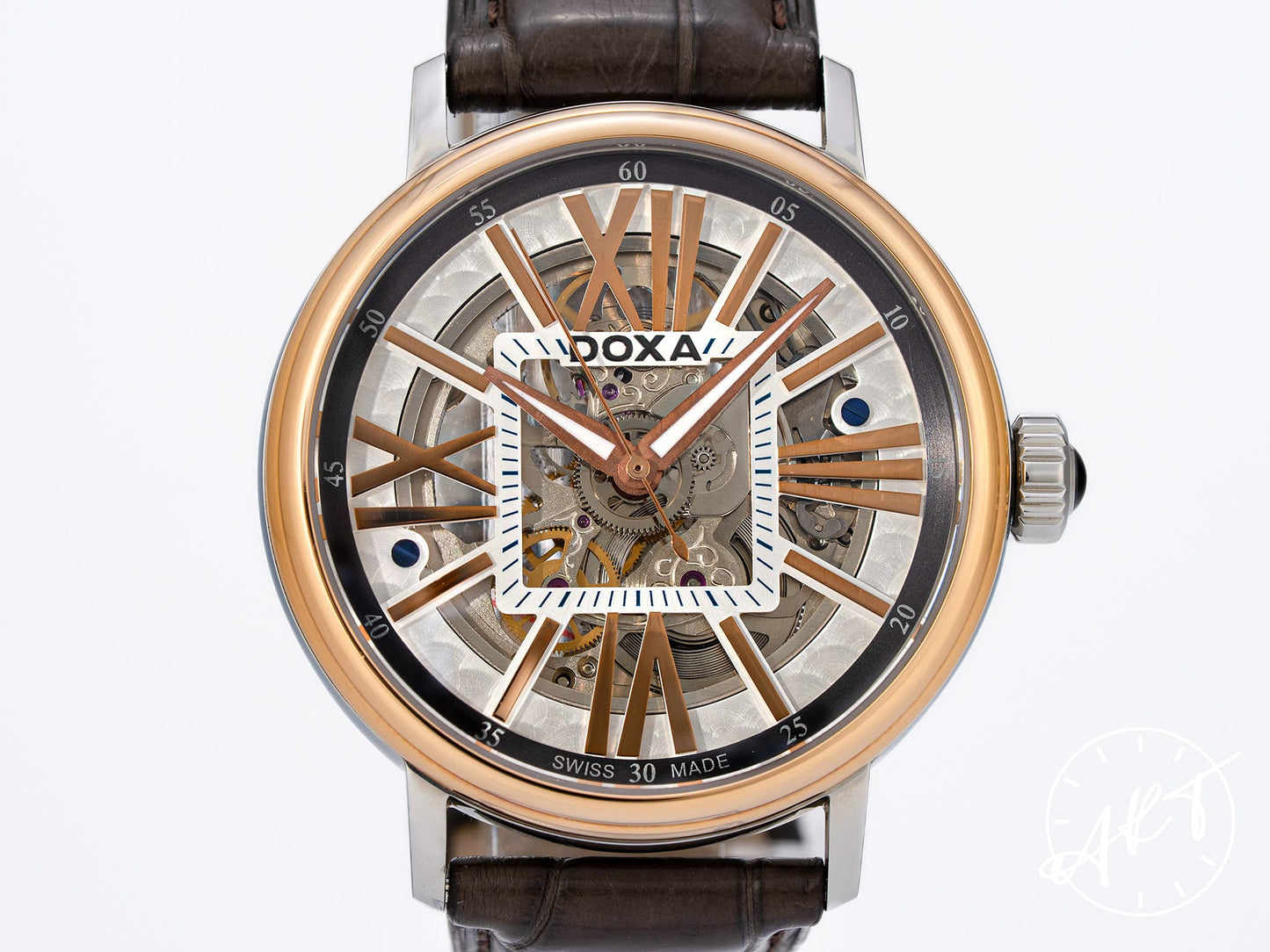 NEW DOXA Grandemetre 18K RG & SS Manual 1000 Pcs Ltd Watch D154RWH w/ BP