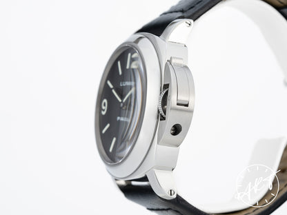 Panerai PAM 000 Luminor Base Logo Black Dial SS Manual Watch PAM00000 w/ Box