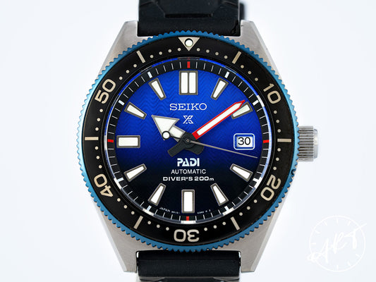 Seiko Prospex PADI Black & Blue Dial SS Auto Special Edition Diver Watch SBDC055