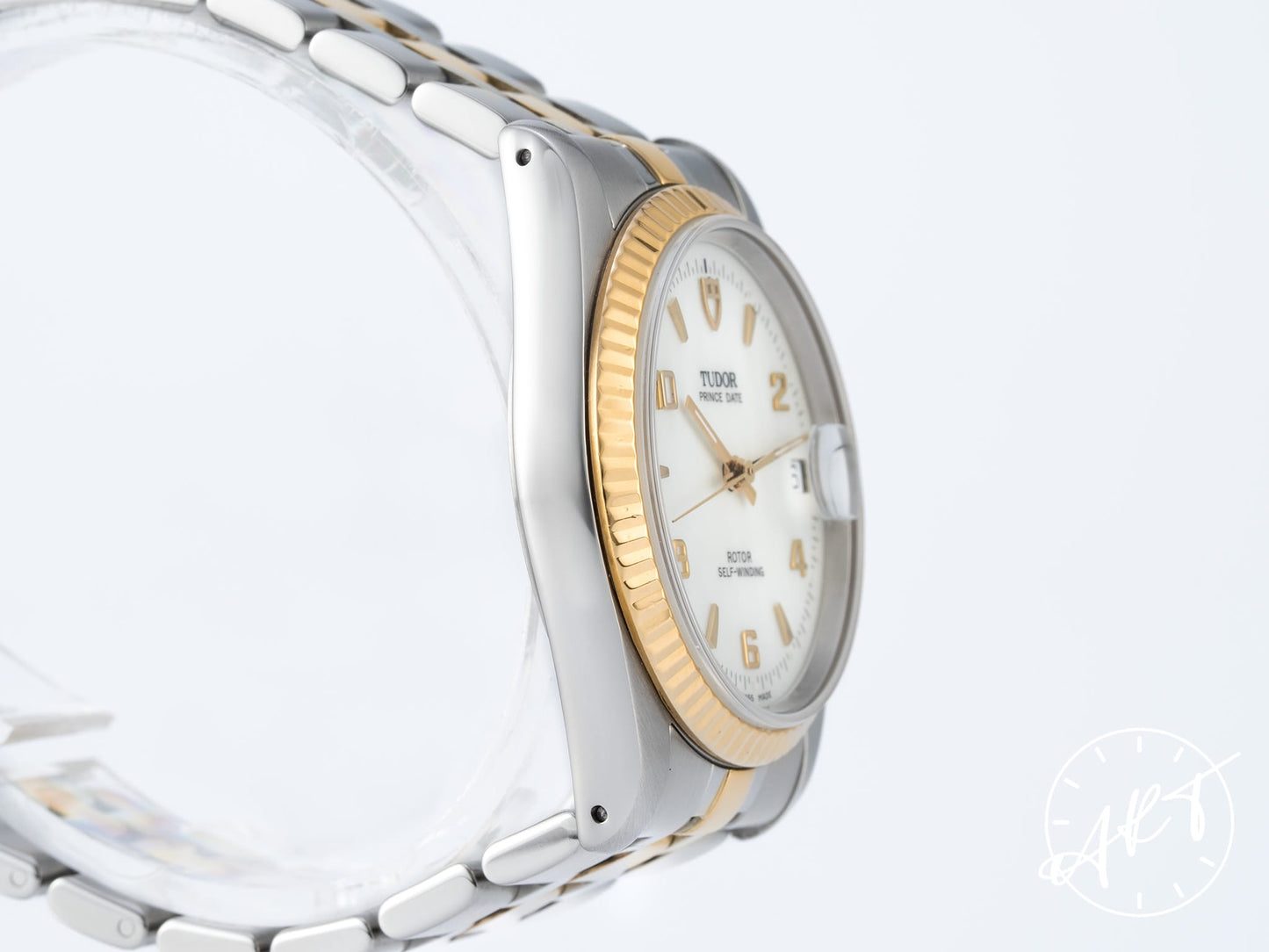 Tudor Prince Date Silver MOP Dial Two-Tone 18K Gold & SS Auto Watch 74033