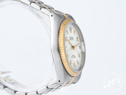 Tudor Prince Date Silver MOP Dial Two-Tone 18K Gold & SS Auto Watch 74033