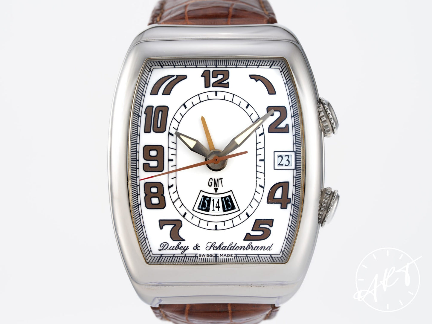 Dubey & Schaldenbrand Sonnerie GMT Alarm White Dial SS Watch GMTA/ST/WHG