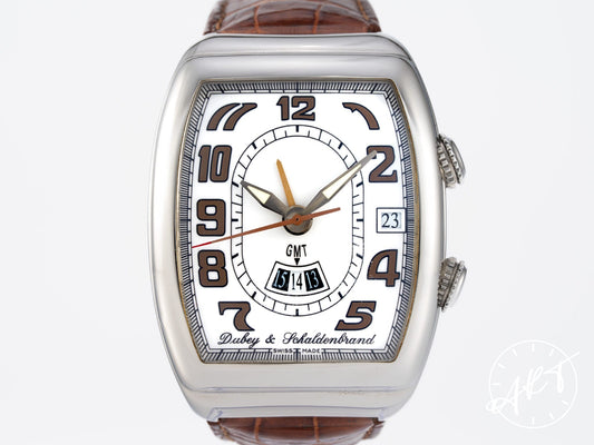 Dubey & Schaldenbrand Sonnerie GMT Alarm White Dial SS Watch GMTA/ST/WHG