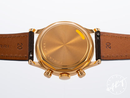 NEW Furlan Marri Sabbia Rosa Chrono Champagne Dial Gold Plated & SS Mecaquartz Watch BP