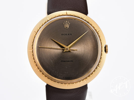 Rolex Oyster Precision Disco Volante Brown Dial “UFO” 18K Gold Manual Watch 9522
