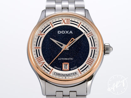 NEW DOXA GrandeMetre Blue Planet Aventurine Dial 18K RG & SS 800 Pcs Ltd Watch D198RBB BP