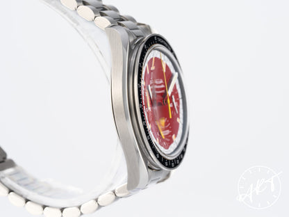Omega Speedmaster Reduced Red Dial Lume Matching Patina SS Schumacher Watch 3510.61.00 BP