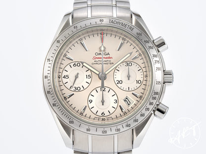 Omega Speedmaster Date 40 Chronograph Silver Dial SS Auto Watch w/ Box & Manual
