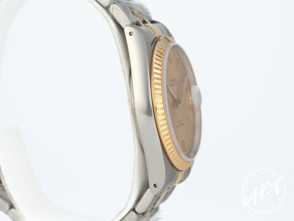 NEW Tudor Prince Date Gold Dial Two-Tone 18K Gold & SS Auto Watch 74033 w/ B&P