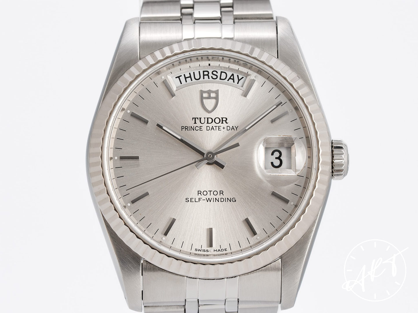 Tudor Prince Day-Date Silver Dial Stainless Steel Automatic Watch 76214