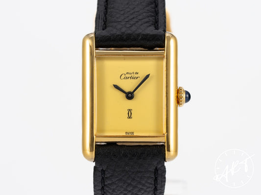 Cartier Tank Must de Cartier Vermeil et Cadran Creme Manual Wind Watch