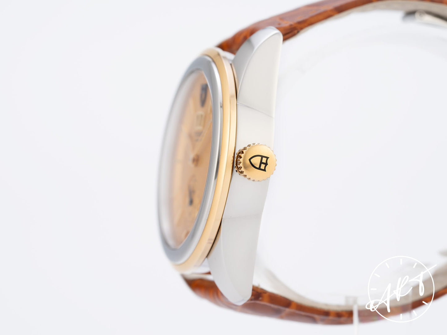Tudor Glamour Double Date Gold Dial Stainless Steel Auto Watch 57003