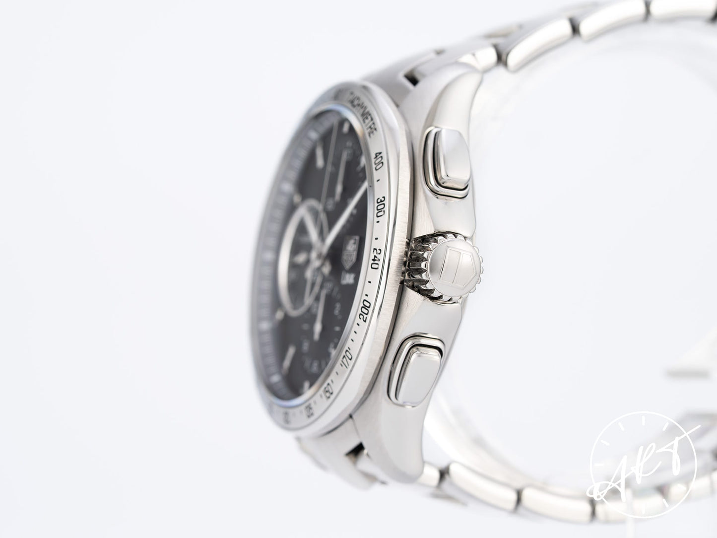 TAG Heuer Link Cal 16 Chronograph Black Dial SS Auto Watch CAT2010 w/ Box
