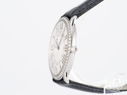 Cartier Ronde Louis Cartier 18K WG FACTORY Diamond Manual Watch WR007002 w/ B&P