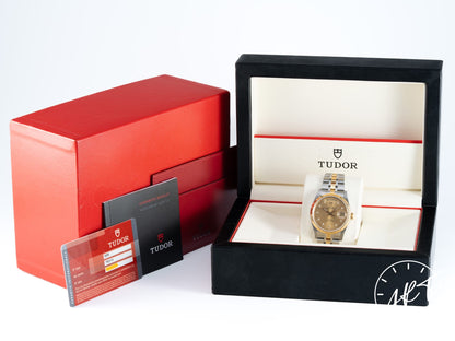 Tudor Prince Day-Date Gold Diamond Dial 18K Gold & SS Watch 76213 BP