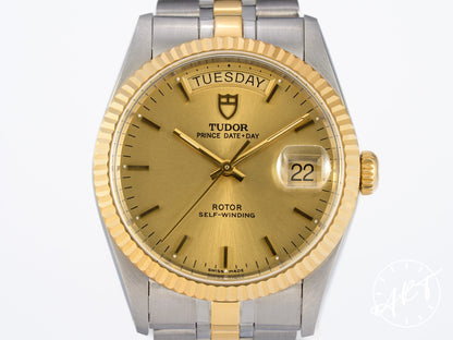 Tudor Prince Day-Date Gold Dial Two-Tone 18K Gold & SS Auto Watch 76213