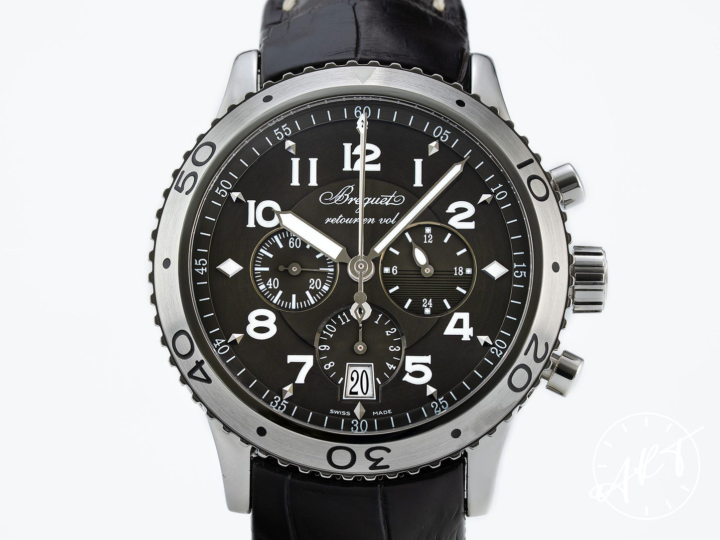 Breguet Type XXI Flyback Chronograph Black Dial SS Auto Watch 3810ST w/ B&P