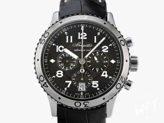 Breguet Type XXI Flyback Chronograph Black Dial SS Auto Watch 3810ST w/ B&P