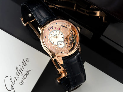 Glashütte Original PanoInverse RG & White Dial 18K RG Manual 25 Pcs Ltd Watch BP