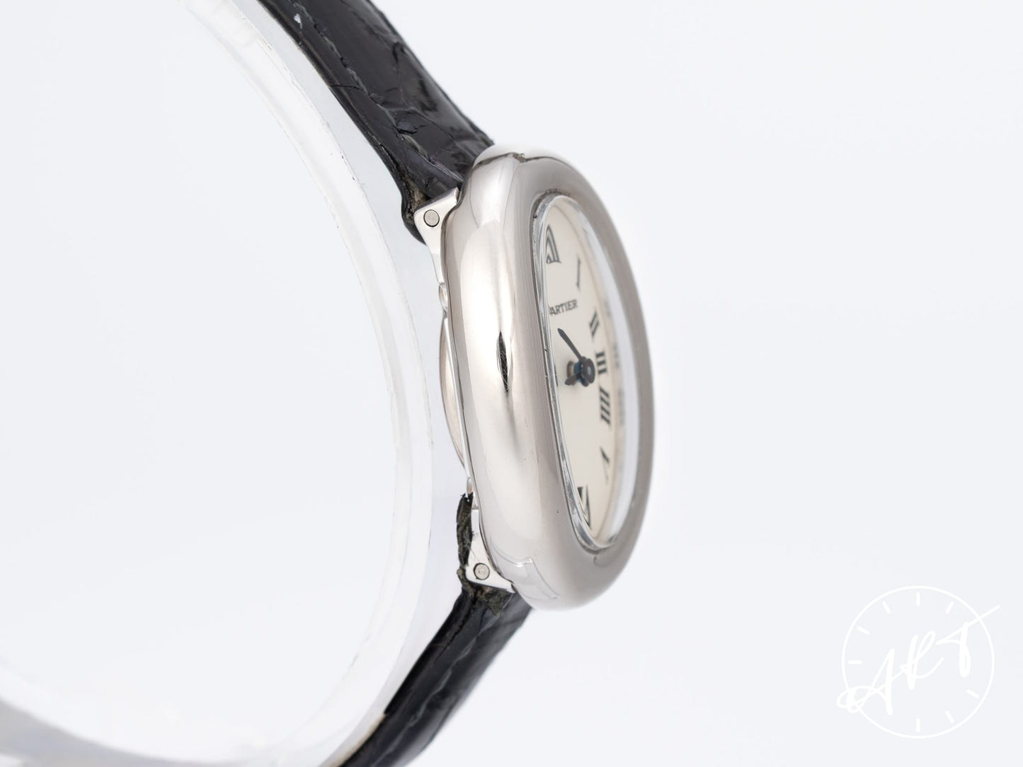 Cartier Mini Baignoire Silver Dial 18K WG Oval Quartz Ladies Watch W1518956 BP