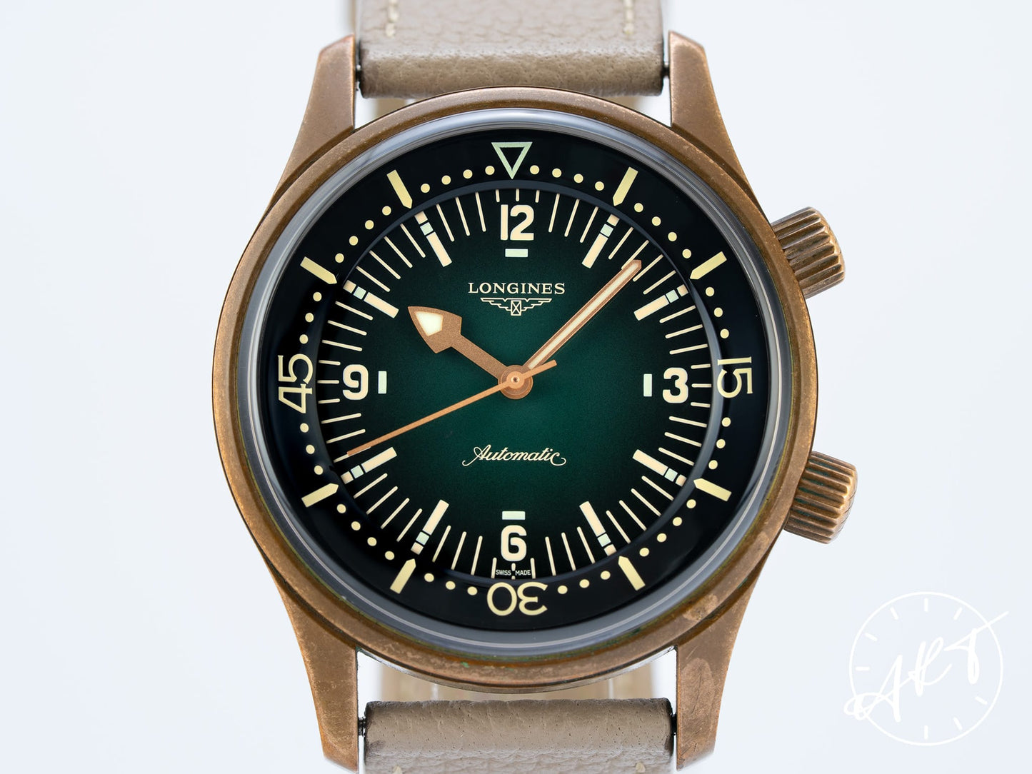 Longines Legend Diver Green Dial Bronze Automatic Watch in FULL SET