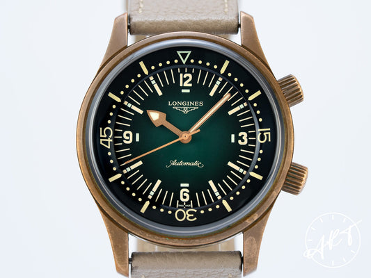 Longines Legend Diver Green Dial Bronze Automatic Watch in FULL SET
