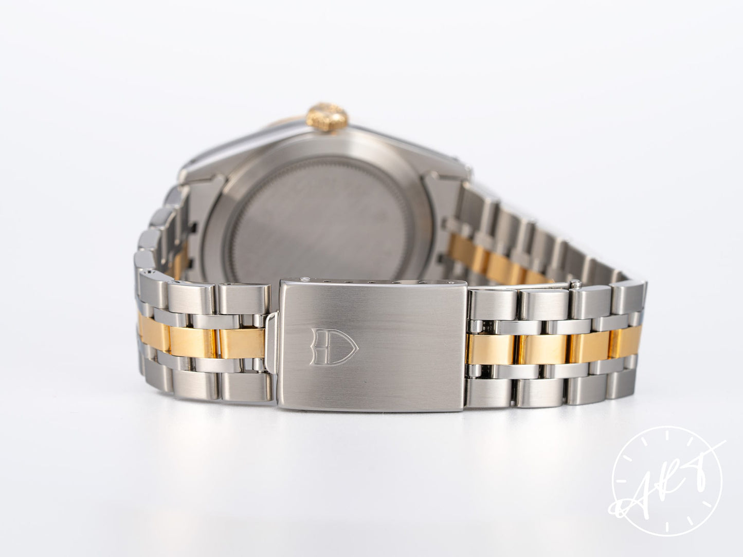 Tudor Prince Day-Date Gold Linen Dial 18K Gold & SS Watch 76213 BP