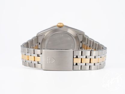 Tudor Prince Day-Date Silver Arabic Dial 18K Gold & SS SE Watch 76213