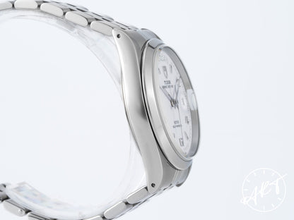 Tudor Prince Day-Date White Arabic Dial SS Auto Watch 76200 w/ Paper