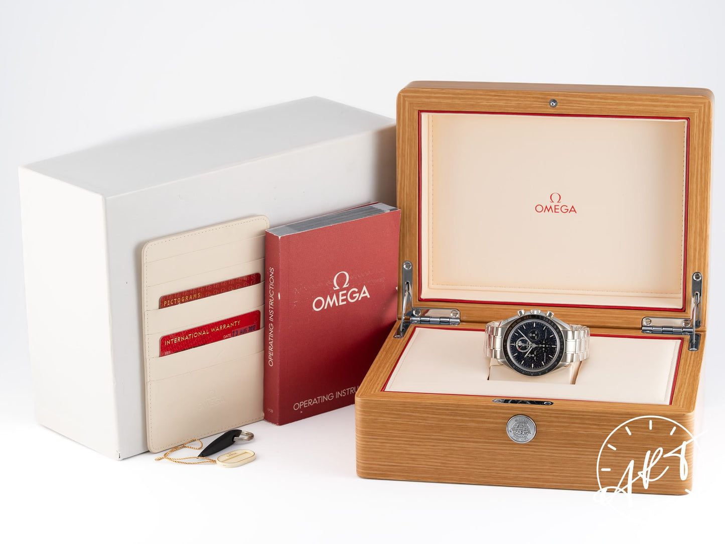 NEW Omega Speedmaster Professional Moonphase Blue Aventurine Dial SS Watch BP