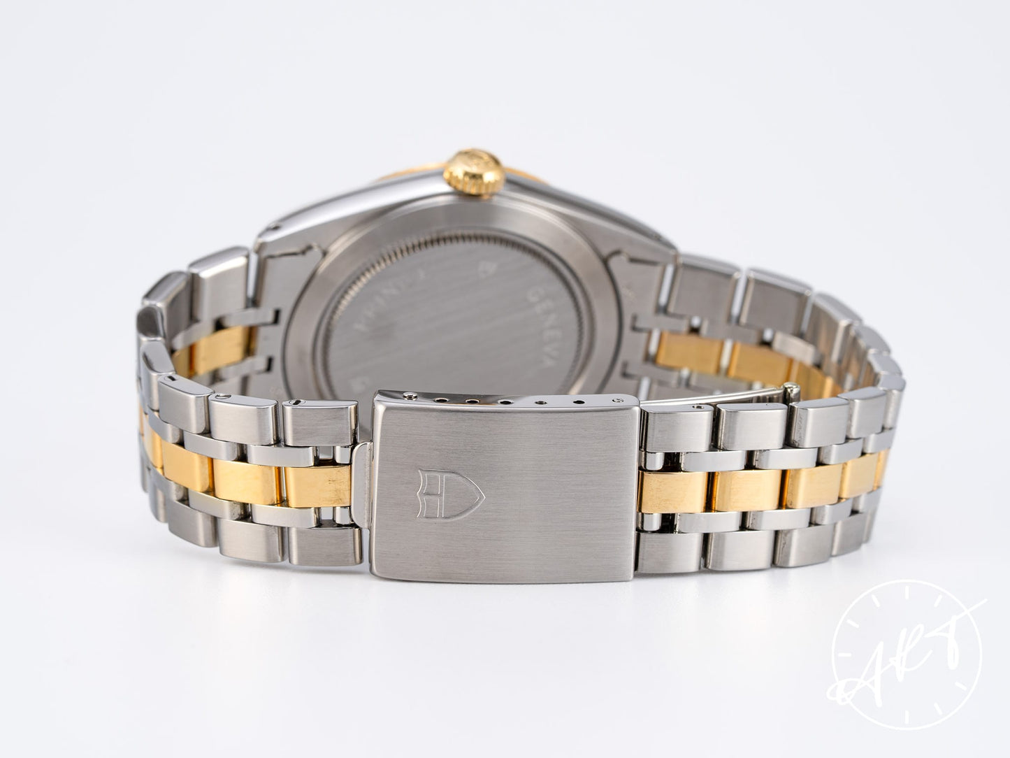 Tudor Prince Day-Date Gold Linen Diamond Dial 18K Gold & SS Watch 76213 BP