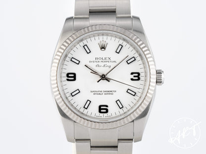 Rolex Oyster Perpetual Air-King White "Explorer" Dial SS Pilot Watch 114234 BP