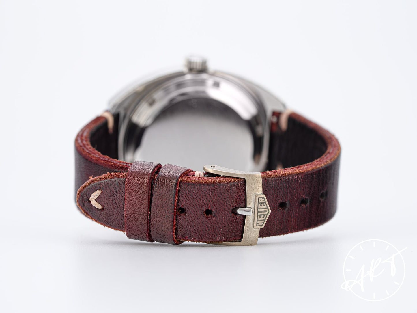 Vintage Heuer Autavia Chronograph Reverse Panda Dial SS Auto Watch 1163